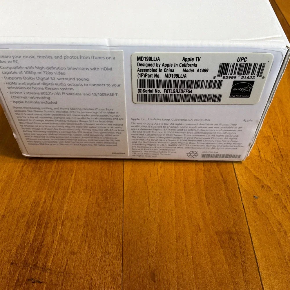 Apple TV MD199LLA 3rd Gen 32GB‎ Black Media Streamer A1469